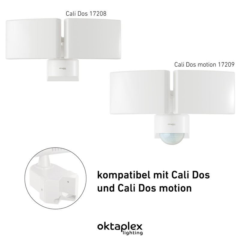 Oktaplex lighting Corner Wall Bracket White | Suitable for Outside