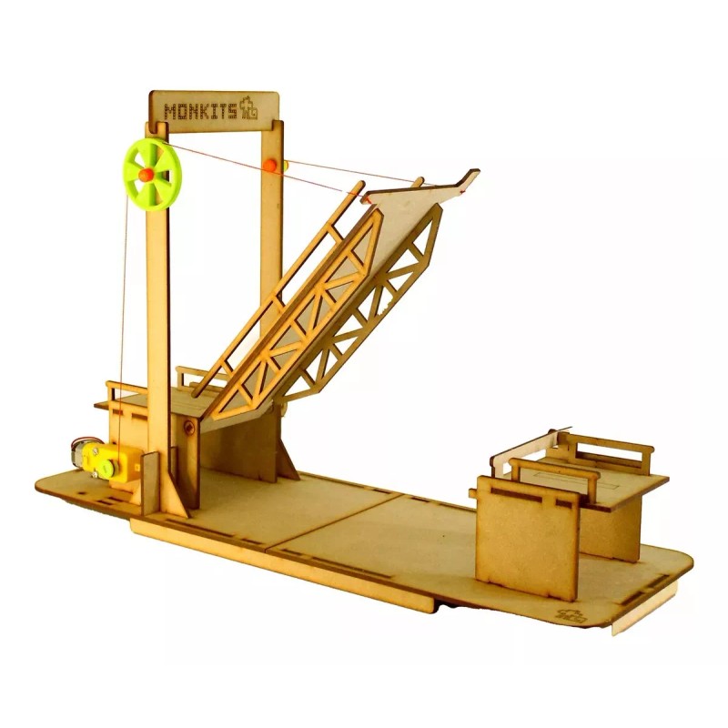 Monkits Education Puente Levadizo Electrónico, Armar Juguete Didáctico Mecánic