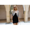 Aiboria Women 3/4 Sleeve Sheer Shrugs Open Front Mesh Bolero