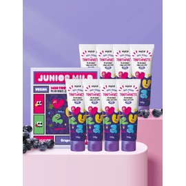 Buca Junior Mild High Fluoride Bad Breath Care Vegan Toothpaste Grape Flavor 110g 8 Pieces / 뷰카 주니어 마일드 고불소 구취케어 비건치약 포도향 110g 8개입