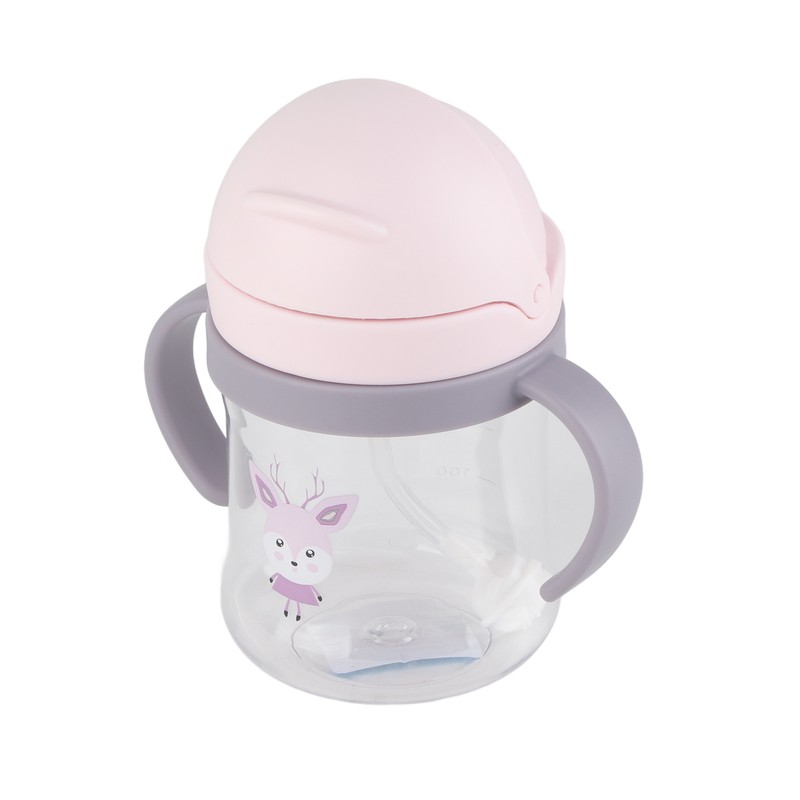 250ml Straw Cup Leak Proof Soft Spout Lovely Pattern Easy