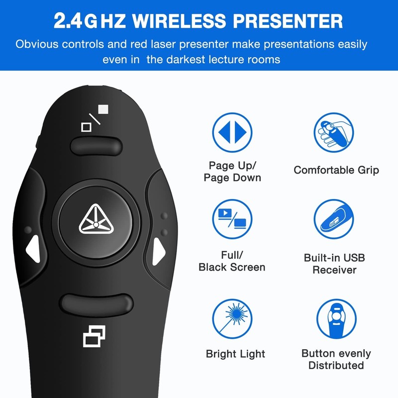 Clicker for Powerpoint Presentation Clicker with Pointer Wireless Presenter Clicker