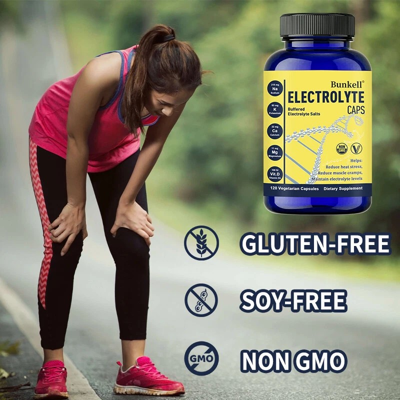 Bunkell Electrolyte Supplement Hydration Capsules w/Potassium Replenish 120 Capsules