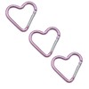 NYANDELMO Carabiner Heart Keychain Ultra-Small Carabiner 3-Piece Set Light Pink