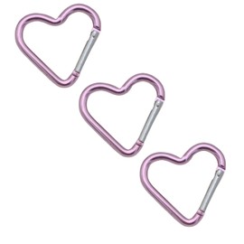 NYANDELMO Carabiner Heart Keychain Ultra-Small Carabiner 3-Piece Set Light Pink Favorite Color Multifunctional Bag Charm ND-0173-R02-LPK3