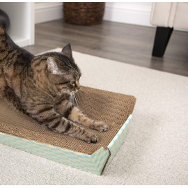 SmartyKat Super Scratcher Chaise with Catnip Infusion Technology Corrugate Cat Scratcher and Lounge
