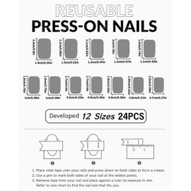 LOZTBUE 24 Pink Press On Nail Stickers Square False Fingernails White French Nail Stickers Full Coverage Nail Glue Firm Shiny Nude Cute False Nails