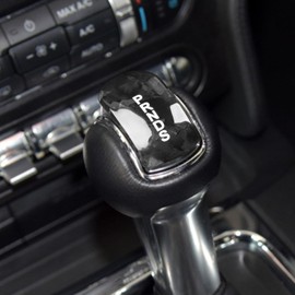 UOADA Black Gear Shift Head Knob Cover Compatible with Ford Mustang 2014 2015 2016 2017 2018 Hard Carbon Fiber. (Forged)
