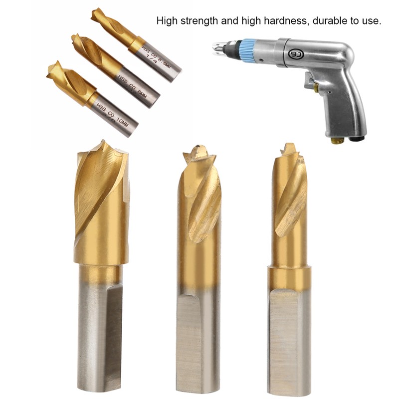 3Pcs HSS CO Cobalt Spot Weld Drill Bit Set Kit