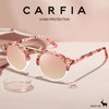CARFIA Small Pink Mirrored Double Bridge Acetate Sunglasses for Women