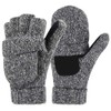 Variety To Go Winter Knitted Fingerless Gloves Convertible Wool Mittens