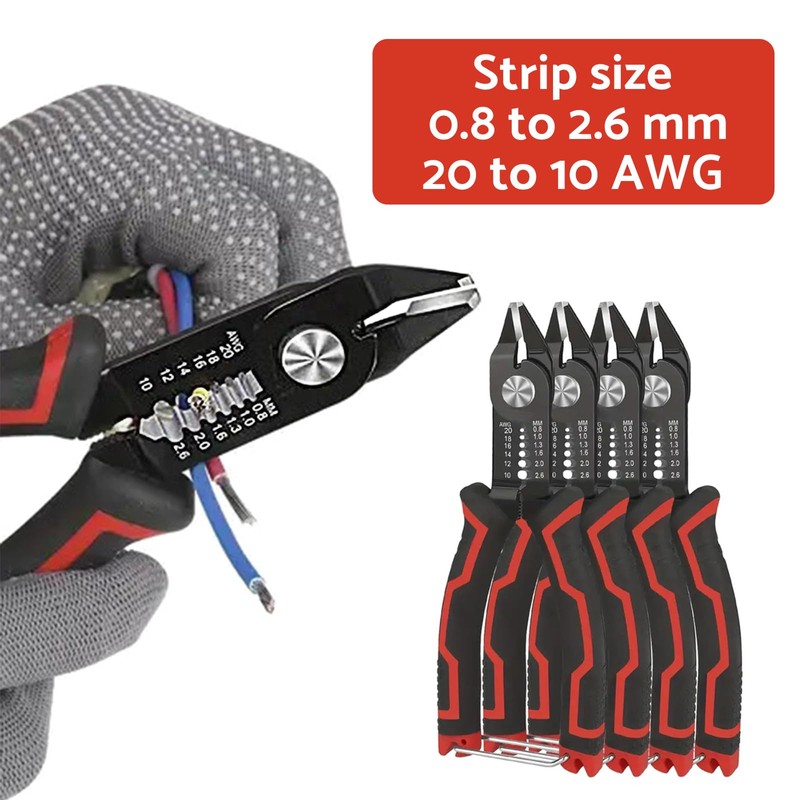 BACSHBY 3-in-1 Side Cutters, Wire Strippers, Cutting Pliers, Multifunctional Precision
