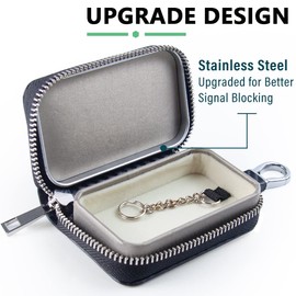 Faraday Pouch for Car Keys, Upgrade Car Key Signal Blocker, Keyless Remote-Control Smart Fob Case with Hook