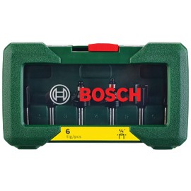 Bosch 6-Piece Tungsten Carbide Router Bit Set (for Wood, Shank Ø 1/4", Accessory Routers)