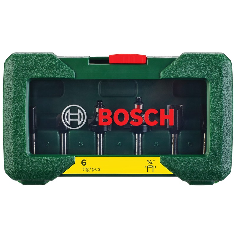 Bosch 6-Piece Tungsten Carbide Router Bit Set (for Wood, Shank
