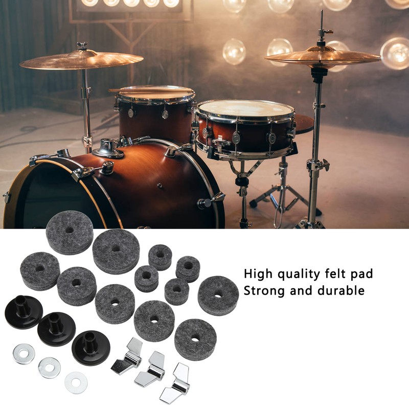 21Pcs Cymbal Replacement Accessories Felts Sleeves Wing Nuts Washers for