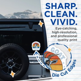 (2 Pack) Throat Goat Stickers - Professional Gobbler Stickers - Funny Goat Stickers - 5" On Longest Side - Sticks to Any Smooth Flat Surface - Made in USA - BMCS3595