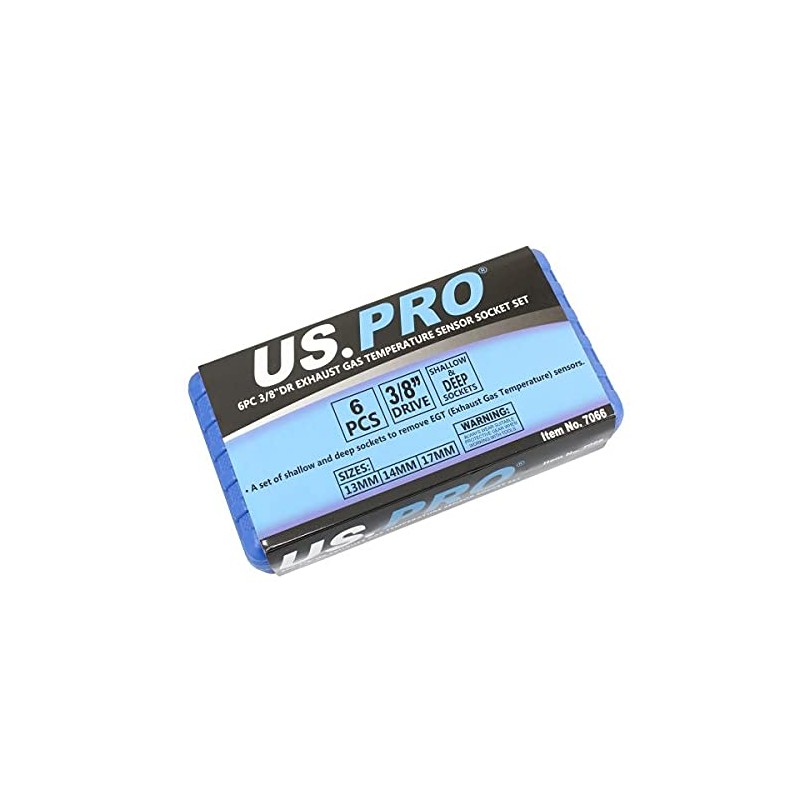 US Pro 6pc 3/8'' dr Exhaust Gas Temperature Sensor Socket
