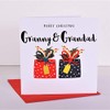 Embellished Christmas Greeting Card, Merry Christmas Granny & Grandad, Presents