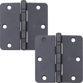 Stone Harbor Hardware 3-1/2" Ball-Bearing Door Hinges, 1/4" Radius Corner, Matte Black, 2-Pack