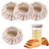 Sourdough Bread Starter Jar Cloth Covers, 4 Pieces Cotton Cloth