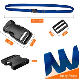 Premium Utility Straps with Quick Release Buckle Adjustable Short Nylon Tie Down Straps for Backpack Tactical Lashings Camping Gear Sleeping Bag Mattress Conveyor Belt Luggage