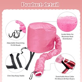 KUMSODE Attachment für Haartrockner, Helm-Trocknung Kappe Trockenhauben für Haare, Haartrockner mit Gummiband für Haartrockner-Kapuzenaufsatz, für Frauen und Mädchen, Nasses, Dickes Haar