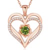 CDE Rose Flower Love Heart Birthstone Necklaces for Women 925