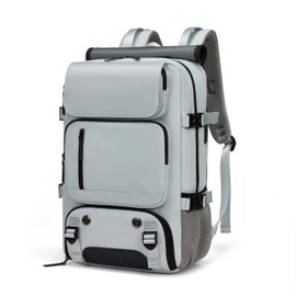 Somago Travel Laptop Backpack for Men & Women Carry On Backpack with USB Charging Port Fits 16.5 inch Notebook Rucksack (Light Gray)