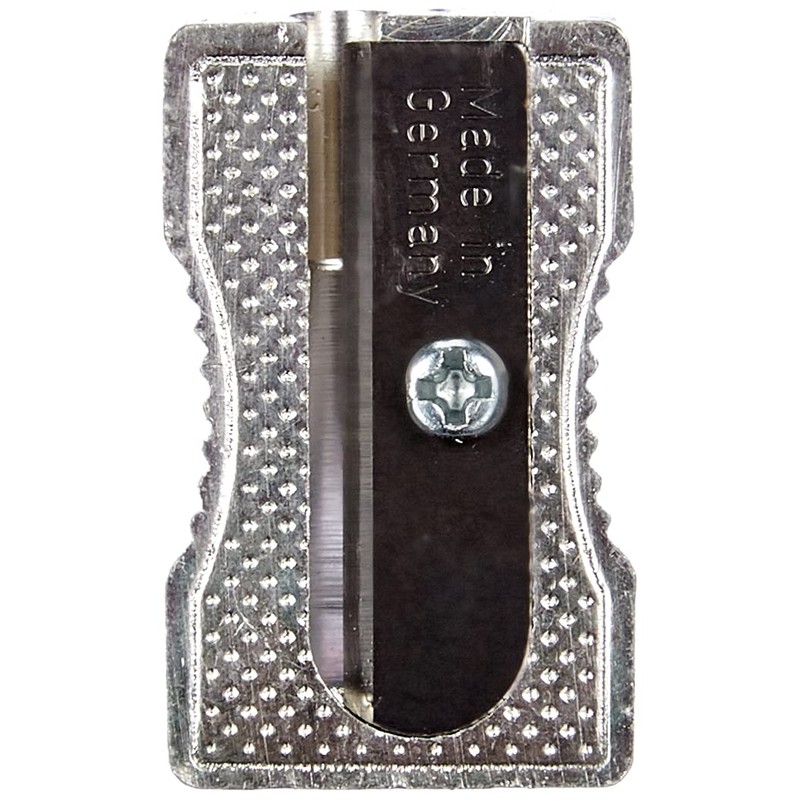 Faber-Castell 183100 Metal Pencil Sharpener 50 for Coloured and Coloured Pencils, Silver