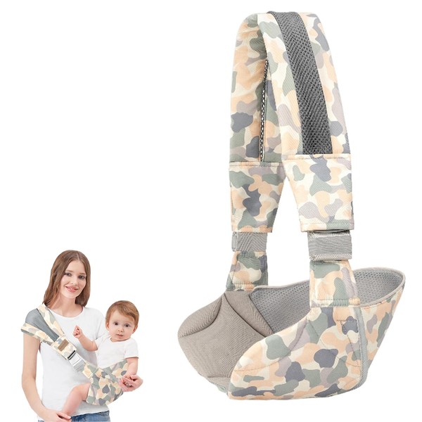 Babytragetuch, Kindertrage Seitlich,Ergonomisch Toddler Carrier,Babytrage mit Lendenwirbelstütze und verstellbaren Schultergurten，Babys