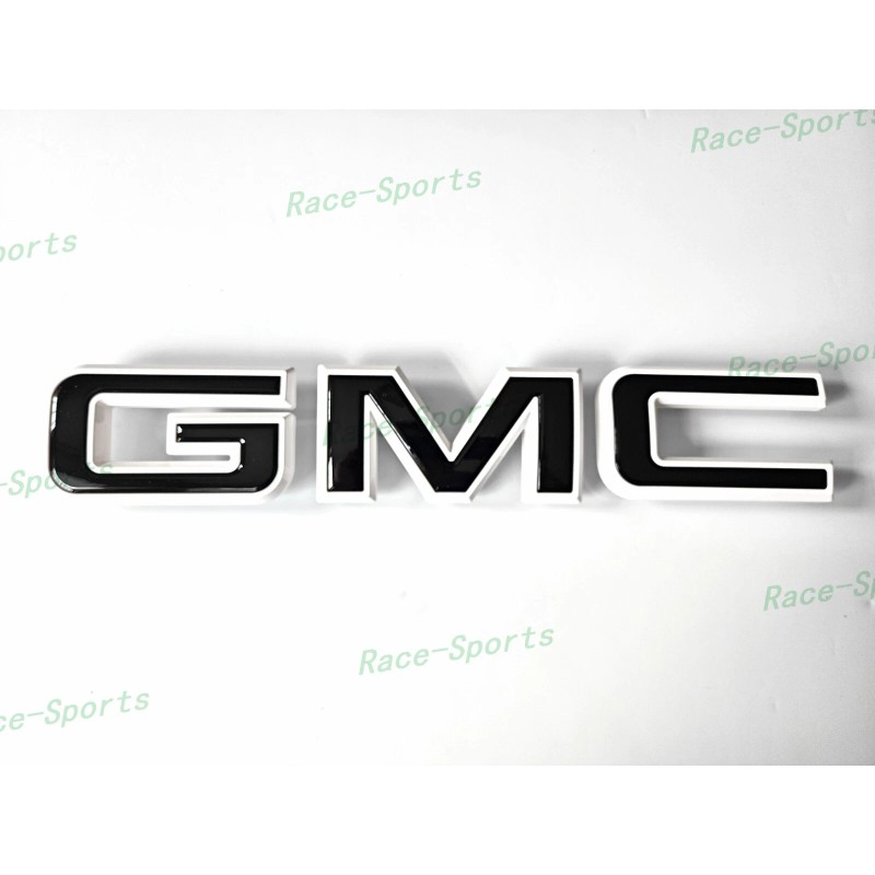 Auto GMC 2PCS Set Front Rear White Black GMC Emblem