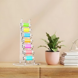 Cosmos Acrylic Display Stand Compatible with Kyber Crystal, 7 Tier Lightsaber Crystal Display Holder Lightsaber Stand Hilt Fixed Stand Multitool Storage Shelf with Non-Slip Pad (Crystals NOT Included)