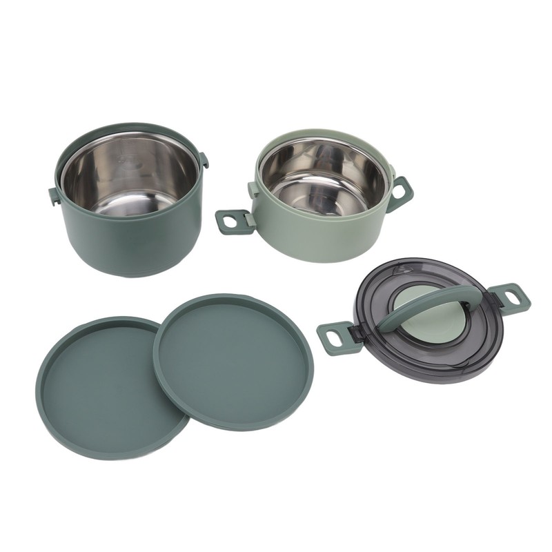 Stackable Lunch Box 1600ml Dual Layers Stainless Steel BPA Free