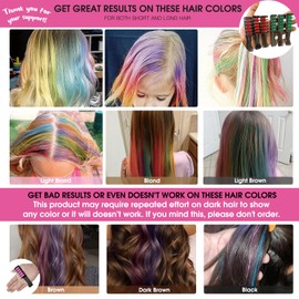 MSDADA New Hair Chalk Comb Temporary Hair Color Dye for Girls Kids with Light Color Hair, Washable Hair Chalk for Girls Age 4 5 6 7 8 9 10 Birthday Cosplay DIY, Christmas, New Year (Red & Green)