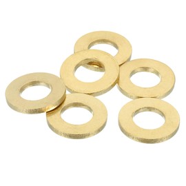 sourcing map 6 Pack Brass Flat Washer, M12 Copper Washers Crush Washer Kit Assortment, 12mm ID, 24mm OD, 2.5mm Thick for Bolts Screws Machinery Repair, Outdoor Construction