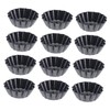 iplusmile 12pcs Non Stick Carbon Steel Mini Tart Molds for