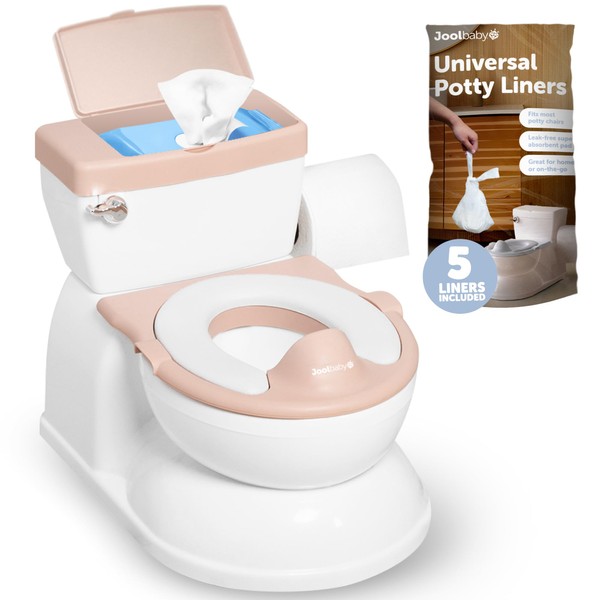 Real Feel 2-in-1 Potty with Wipes Storage, Flushing Sounds &