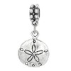 LGU Sterling Silver Oxidized Beach Sand Dollar Dangle Bead Charm