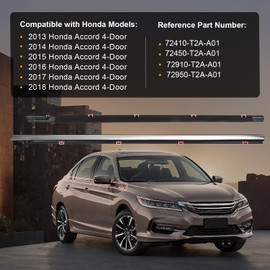 Window Molding Trim for 2013-2018 Honda Accord,4-Door Sedan,Chrome Outer Door Weatherstrip Window Seal Belt,Replace#72410-T2A-A01 72450-T2A-A01 72910-T2A-A01 72950-T2A-A01