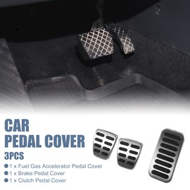 X AUTOHAUX 3pcs Accelerator Pedal and Brake Pedal Cover Set for Kia Forte 10-12