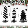 Meooeck Table Christmas Tree Decorations Farmhouse Black and White Freestanding