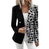 WDIRARA Women's Geometric Pattern Two Tone Button Down Wrap Knitted