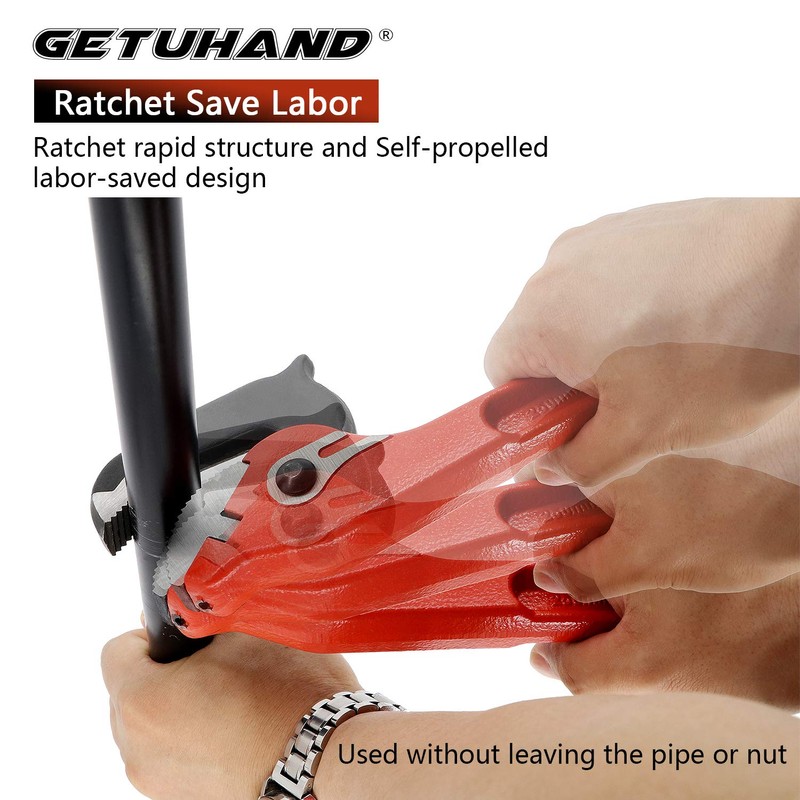 GETUHAND 10-Inch Self-Adjusting Rapid Grip Pipe Wrench, Ratchet Plumbing Wrench,