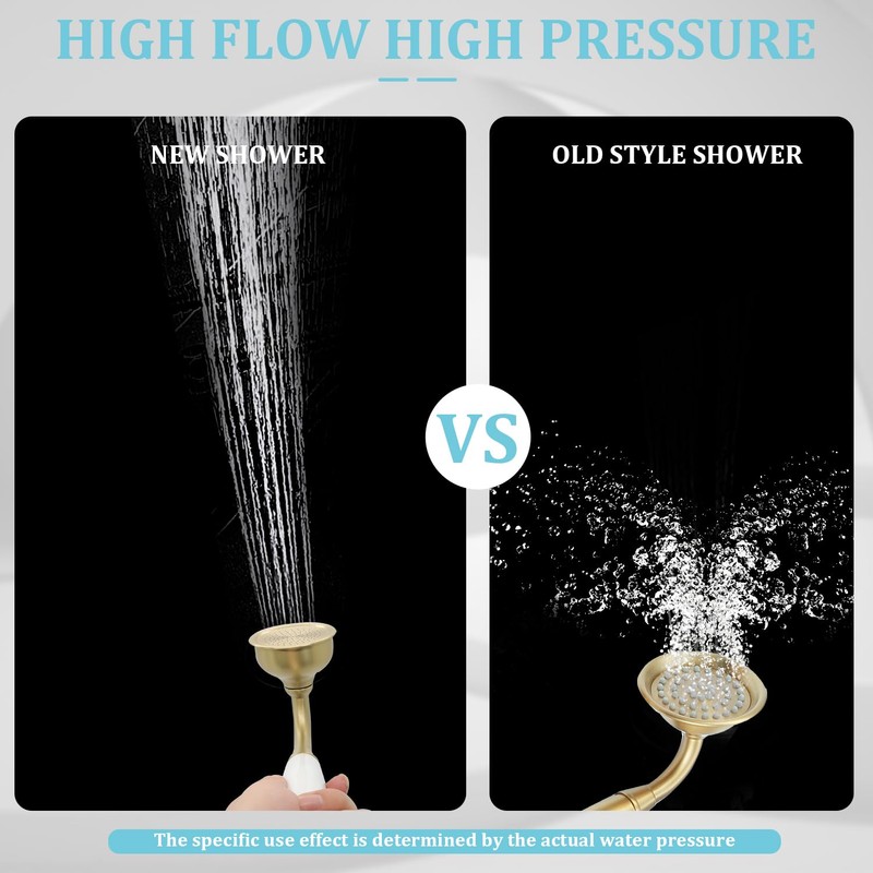 HOMEDEC Vintage Handheld Shower Head with 59inch Flexible Hose High-Pressure