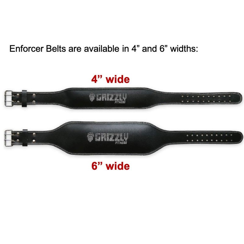 Grizzly Fitness 4" Enforcer Padded Genuine Leather Pro Weight Belt