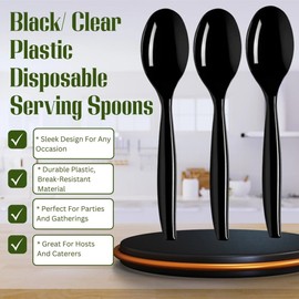 Kaya Elegant Plastic Serving Spoons (Pack of 5) - Durable & Stylish Design, Perfect for Catering, Parties & Kitchen Essentials