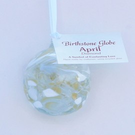 Milford Birthstone Small Glass Globe - April Diamond