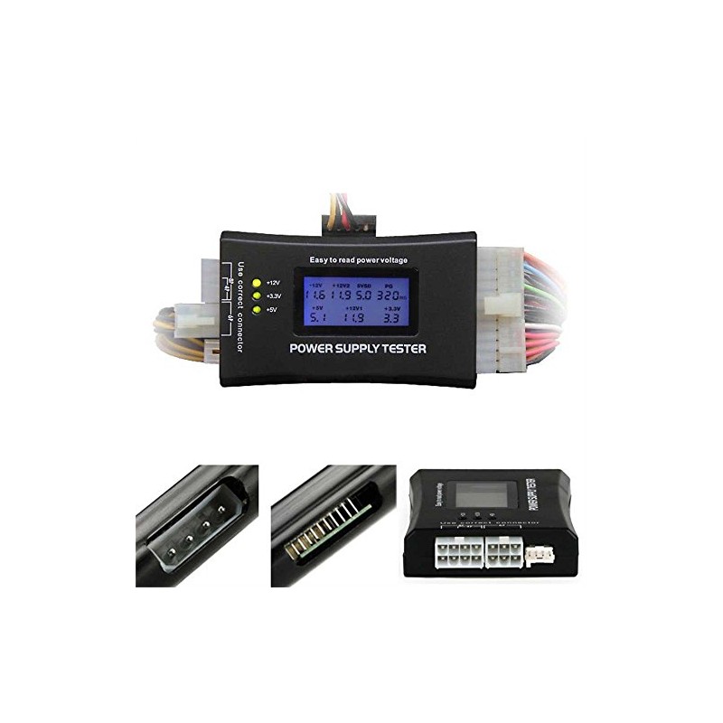 zmart PC ATX Power Supply Tester 20/24Pin ITX SATA HDD