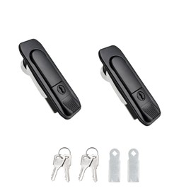 Xnrtop Electric Cabinet Panel Pop Up Lock Push Button Door Cam Lock Black with Keys (Black, Keys)